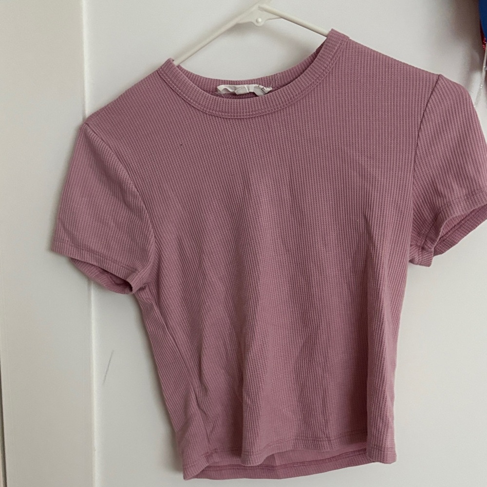 Women's Ribbed Pink Top